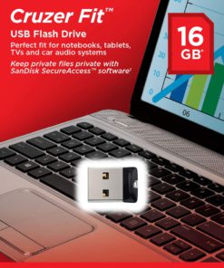 SanDisk Cruzer Fit CZ33 16GB USB 2.0 Low-Profile Flash Drive- SDCZ33-016G-B35 16 GB 11 71AYxom5XRL