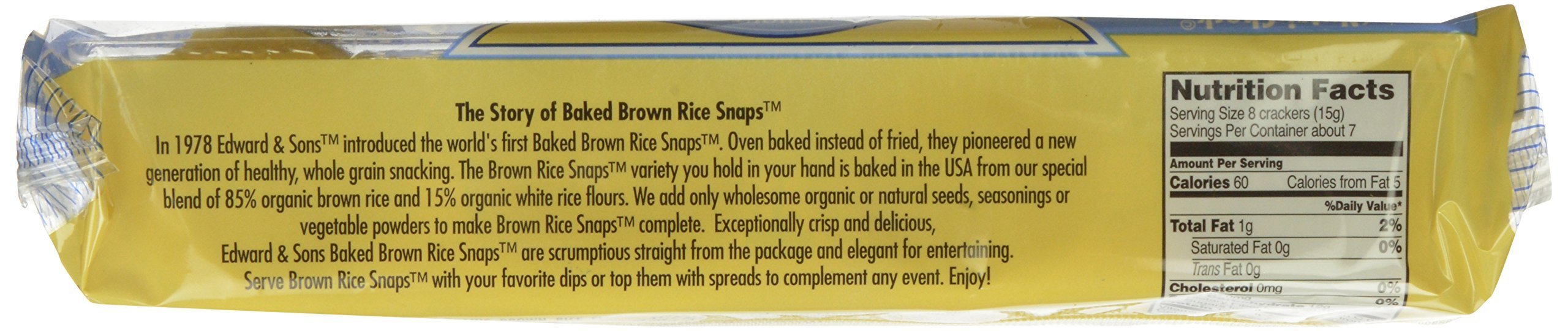 Edward & Sons Edward & Sons Brown Rice Snaps, Unsalted Plain with Organic Brown Rice, 3.5 Ounce Packs (Pack of 12) 3.5 oz - $36.95