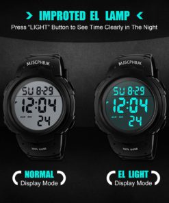 MJSCPHBJK Mens Digital Sports Watch, Waterproof LED Screen Large Face Military Watches and Heavy Duty Electronic Simple Army Watch with Alarm, Stopwatch, Luminous Night Light - Black 12 71BNu1vHQBL