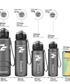 Sports Water Bottle with Time Marker 16 oz, 24 oz, 32 oz Large-1 liter,40oz,BPA free, Small Kids Water Bottle, Leak proof & with Filter & Lockable Lid,for Bike, Cycling,Running,Camping,Gym,Outdoor grey 700ml/25oz 13 71BSygva0LL 2
