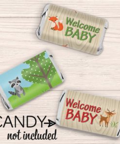 Alternative view of Woodland Animals Baby Shower Miniatures Candy Bar Wrapper Stickers (Set of 54)