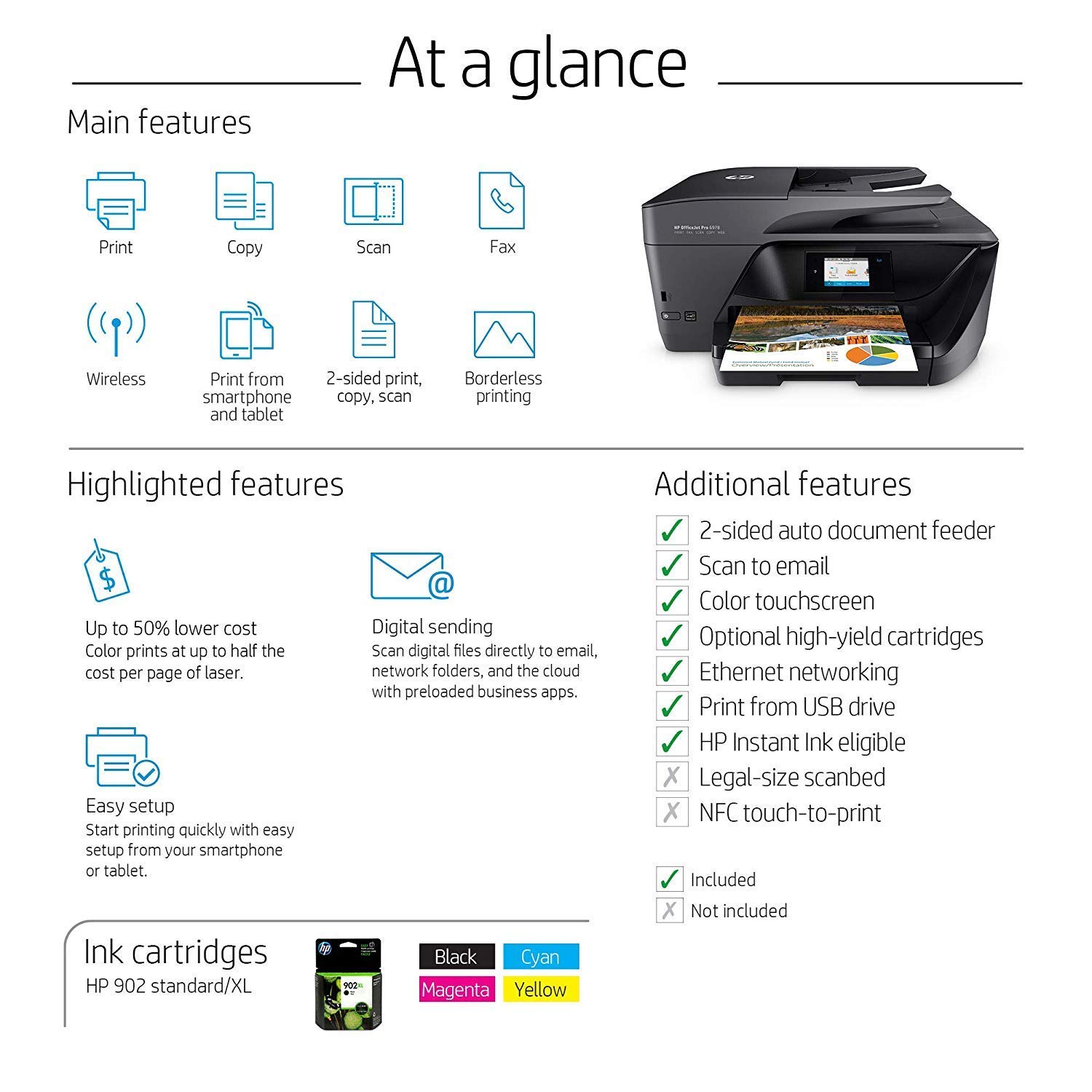 Hp Officejet Pro 6978 All In One Wireless Printer Hp Instant Ink And Amazon Dash Replenishment 1112