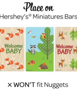 Woodland Animals Baby Shower Miniatures Candy Bar Wrapper Stickers (Set of 54) 10 71FYa6fRfnL
