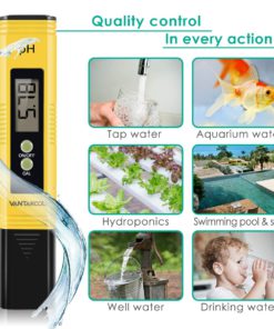 Alternative view of Digital PH Meter, VANTAKOOL PH Meter 0.01 PH High Accuracy Water Quality Tester with 0-14 PH Measurement Range for Household Drinking, Pool and Aquarium Water PH Tester Design with ATC (Blue) (yellow)