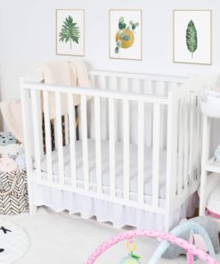 Alternative view of TILLYOU Mini Crib Skirt Ruffled, Microfiber Portable Crib Bed Skirt for Baby Boys and Girls, 24’' X 38’’, 10.5'‘ Drop White