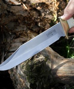 MOSSY OAK 14-inch Bowie Knife Stainless Steel Fixed Blade Full Tang Handle with Leather Sheath - $23.95