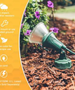 Woods Outdoor Floodlight Fixture With Stake (6-Feet cord, 120V, Green) 6-Foot Cord 3 71HpNOmKofL