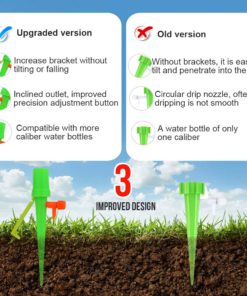 Alternative view of ?2019 New? Self Watering Spikes?Universal Plant Watering Devices? Plant Spikes System Suitable for All Bottle Mouths with mounting Bracket Automatic Vacation Drip Watering Bulbs Globes Stakes System