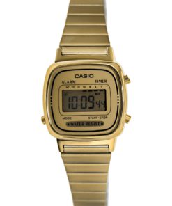 Casio Women's LA670WGA-9 Gold Stainless-Steel Quartz Watch with Digital Dial