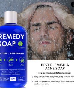 Remedy Antifungal Soap, Helps Wash Away Body Odor, Athlete’s Foot, Nail Fungus, Ringworm, Jock Itch, Yeast Infections and Skin Irritations. 100% Natural with Tea Tree Oil, Mint & Aloe 12 oz 9 71JcBWOSBnL