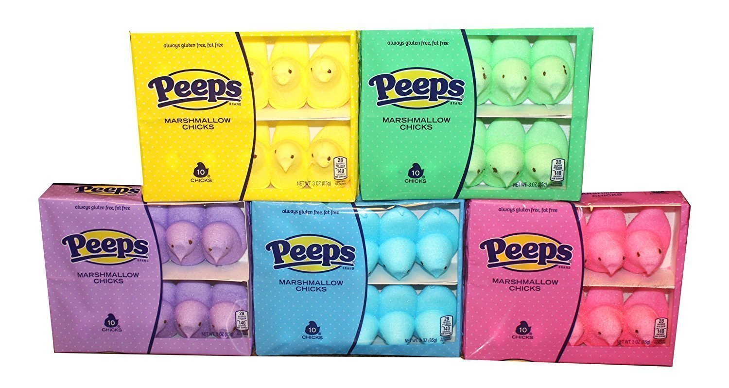 Easter Marshmallow Chicks Peeps Variety Pack 50 Ct 5 Pack Swiftsly