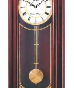 Seiko Wall Pendulum Clock Mahogany Finish Solid Wood Case
