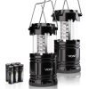 Vont 2 Pack LED Camping Lantern, Super Bright Portable Lanterns, Must Have During Hurricanes, Emergencies, Storms, Outages, Original Patented Collapsible Camping Lights / Lamp (Includes Batteries)