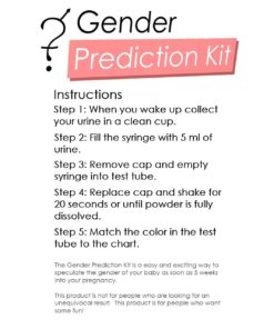 Baby Gender Predictor Test Kit - Early Pregnancy Prenatal Sex Test - Predict if your baby is a boy or girl in less than a minute from the comfort of your home. Non-toxic and safe for you and your baby. Satisfaction GUARANTEED. 9 71PKHKlMVfL