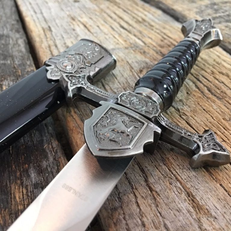 New 14" Dark Knight Celtic Medieval Fixed Blade Eco'Gift Knife With Sharp Blade Short Sword Dagger w/ Sheath