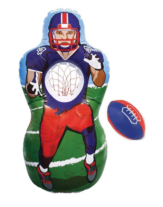 Kovot Inflatable Football Target Set - Inflates to 5 Feet Tall! - Soft Mini Football Included