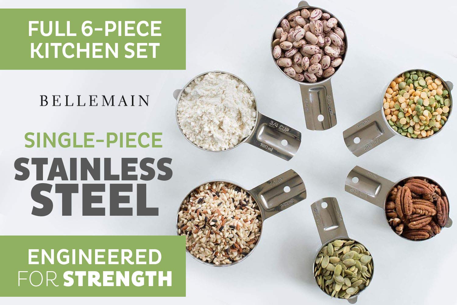 Bellemain Stainless Steel Measuring Cup Set, 6 Piece - $24.95