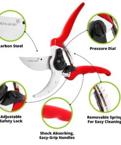 Alternative view of Carbon Steel Bypass Garden Shears - Ultra Sharp Blades with Safety Lock & Comfort Grip - Hand Trimmer with Sap Groove Easily Cuts Through Branches & Stems for Indoor & Outdoor Use 1 Pack