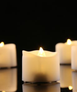 Homemory Realistic and Bright Flickering Bulb Battery Operated Flameless LED Tea Light for Seasonal & Festival Celebration, Pack of 12, Electric Fake Candle in Warm White and Wave Open Dia1.4" x H1.25" 13 71T8svLjAiL