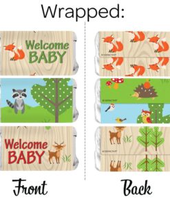 Woodland Animals Baby Shower Miniatures Candy Bar Wrapper Stickers (Set of 54) 9 71WCcBPYptL