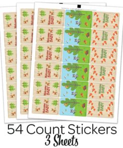 Woodland Animals Baby Shower Miniatures Candy Bar Wrapper Stickers (Set of 54) 13 71XD47ckjEL