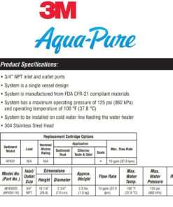 3M AquaPure AP431 Scale Inhibition Replacement Cartridge, Easy Change High Capacity Water Filter for AP430SS Replacement Water Filter - $33.95