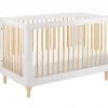 Babyletto Lolly 3-in-1 Convertible Crib with Toddler Rail, White/Natural White and Natural