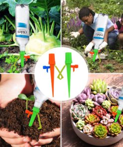 ?2019 New? Self Watering Spikes?Universal Plant Watering Devices? Plant Spikes System Suitable for All Bottle Mouths with mounting Bracket Automatic Vacation Drip Watering Bulbs Globes Stakes System 11 71aWk13lY2BL