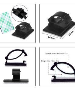 Alternative view of eBoot 100 Pieces Adhesive Cable Clips Wire Clips Cable Wire Management Wire Cable Holder Clamps Cable Tie Holder for Car, Office and Home