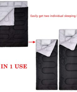 Alternative view of Ohuhu Double Sleeping Bag with 2 Camping Pillows, Waterproof Lightweight 2 Person Adults Sleeping Bag for Camping, Backpacking, Hiking, Bonus Carrying Bag Black