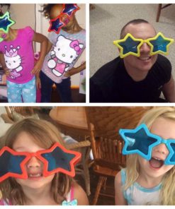 Seekingtag Jumbo Sunglasses with Blue Lens for Costumes Cosplay Halloween Party Fun Party Favor Photo Booth Props(6 Pack) - Star Shaped 10" X 4" 7 71cI 2vIikL