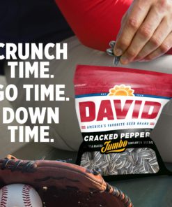 DAVID Roasted and Salted Cracked Pepper Jumbo Sunflower Seeds, 5.25 oz, 12 Pack 15 71cRDWUsemL