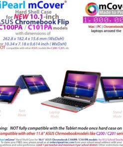 Alternative view of iPearl mCover Hard Shell Case for 10.1-inch ASUS Chromebook Flip C100PA Series Laptop (Purple) Purple