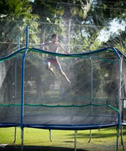 Trampoline Waterpark - Kids Fun Summer Outdoor Water Game Sprinkler - Toys for Boys Girls and Adults - Accessories Included - Toy Attaches on Safety Net Enclosure - Made in The USA 11 71eEgX2BQm7L