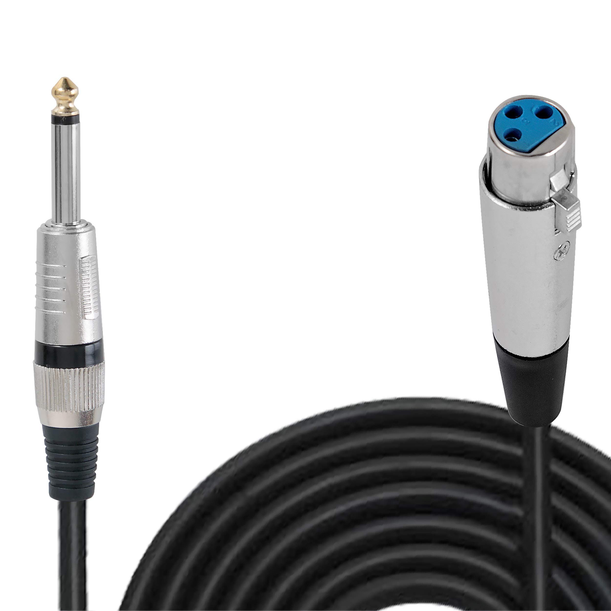 Pyle 30ft. Professional Microphone Cable 1/4 Inch Male To XLR Female Audio Cord Connector 30