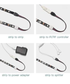 RGB Light Strip Connector JACKYLED 10mm Wide LED 5050 Strip to Power Adaptor Cable Wire 4 Conductor Strip to Controller Jumper Solderless Clamp for 5050 LED Strip Light 7-Pack Fireproof Material 11 71ekv6R4JRL