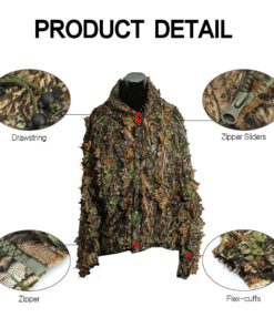 Alternative view of OUTERDO Camo Suits Ghillie Suits 3D Leaves Woodland Camouflage Clothing Army Sniper Military Clothes and Pants for Jungle Hunting, Shooting, Airsoft, Wildlife Photography, Halloween Type 1