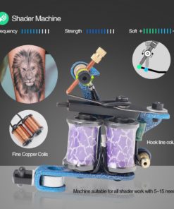 Solong Complete Tattoo Kit 4 Pro Machine Guns 54 Inks Power Supply Foot Pedal Needles Grips Tips Carry Case TK456 black - $74.95
