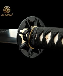 Auway 40" Fully Handmade High Carbon Steel Full Tang Blade Japanese Katana Samurai Sword Octagon Tsuba - Black scabbard 12 71gNVGvsF8L
