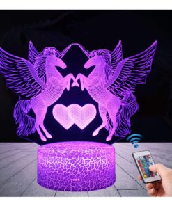 Unicorn Gift Unicorn Night Lamp for Kids, 3D Light 7 Colors Change with Remote Holiday and Birthday Gifts Ideas for Children Girl (Unicorn3) Unicorn3