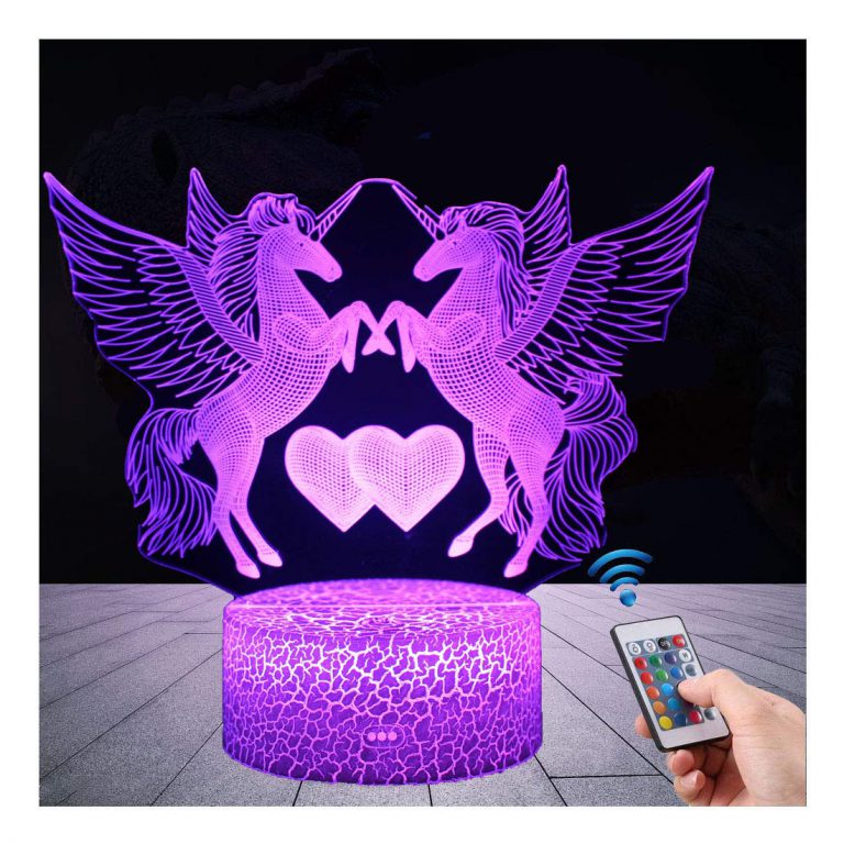 Unicorn Gift Unicorn Night Lamp for Kids, 3D Light 7 Colors Change with Remote Holiday and Birthday Gifts Ideas for Children Girl (Unicorn3) Unicorn3