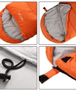 Maevis Camping Sleeping Bag - 3 Season - Winter, Spring, Fall, Envelope Lightweight Portable, Waterproof for Adults & Kids - Camping Gear Equipment, Traveling, Hiking and Outdoors orange red - Right Zip 12 71gVZ8htGRL 1