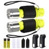 HeCloud 2 Pack LED XM-T6 Professional Diving Flashlight with Battery Charger, Bright LED Submarine Light Scuba Safety Lights Waterproof Underwater Torch for Outdoor Under Water Sports (Yellow) 2 71ggRPiQXvL