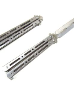 Alternative view of Classic Silver Practice Knife Balisong Butterfly Knife Trainer