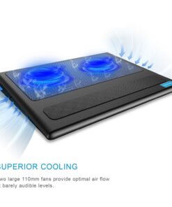 Alternative view of TeckNet Laptop Cooling Pad, Portable Ultra-Slim Quiet Laptop Notebook Cooler Cooling Pad Stand with 2 USB Powered Fans, Fits 12-16 Inches