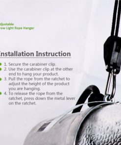 Rope Clip Hanger, Sopito 4 Pairs 1/8 inch Adjustable Heavy Duty Rope Hanger - Reinforced Metal Internal Gears Ratchets, Loose-Proof Design, 8-ft Long & 150lbs Weight Capacity 12 71jA5DEV1ML