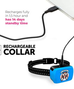 Small Dog Bark Collar Rechargeable - Anti Barking Collar For Small Dogs - Smallest Most Humane Stop Barking Collar - Dog Training No Shock Bark Collar Waterproof - Safe Pet Bark Control Device 12 71jClK6L2BEL