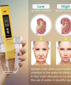 Digital PH Meter, VANTAKOOL PH Meter 0.01 PH High Accuracy Water Quality Tester with 0-14 PH Measurement Range for Household Drinking, Pool and Aquarium Water PH Tester Design with ATC (Blue) (yellow) 10 71k9RyB15SL