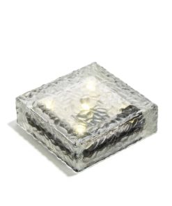 Solar Brick LED Landscape Light, Warm White, 6x6 Size, Glass, Waterproof, Outdoor Use, Solar Panel & Rechargeable Battery Included 6" by 6" - Warm White LEDs - $35.95