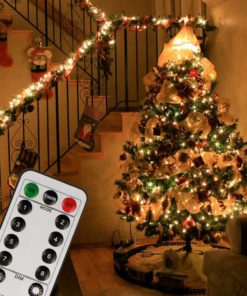 200 LED Indoor String Light with Remote and Timer on 69ft Clear String (8 Modes, Dimmable, Low Voltage Plug, Warm White) 200led 12 71sCREKlyGL